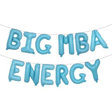 Imagem de Big MBA Energy Balloon Banner, Parabéns Grad, Parabéns pelo mestrado em administração de empresas, suprimentos de decoração de festa de formatura universitária/universitária (BIG MBA ENERGY azul claro