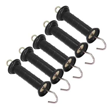 Imagem de AYNEFY Alça de Cerca Elétrica Isolada Com Gancho de Metal, Material à Prova de Ferrugem para Pastagens de Fazenda Segura, Preto, 5pcs