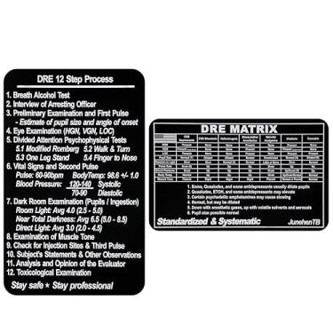 Imagem de JunehenTB Cartão de referência DRE Matrix, cartão de referência de matriz de especialistas em reconhecimento de drogas, pontos de verificação SFST de sobriedade DUI e campo, referência de avaliação de
