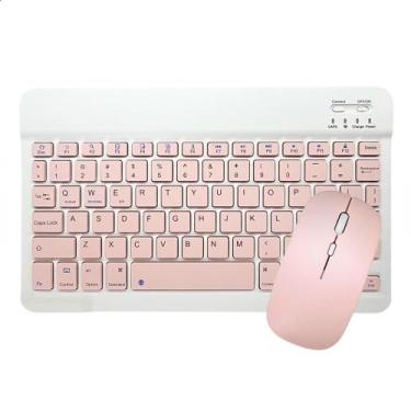 Imagem de Kit Teclado e Mouse sem fio Bluetooth Multi-device Rosa K-06 - PONTO D
