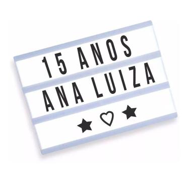 Imagem de Letreiro Quadro Led Painel Cinema A4 96 Letras Branco