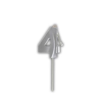 Imagem de Vela de Aniversário Slim Metallic Prata - Festcolor, 4