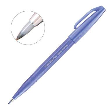 Imagem de Caneta Pincel Brush Sign Pentel Lettering Desenho Caligrafia, Violeta 