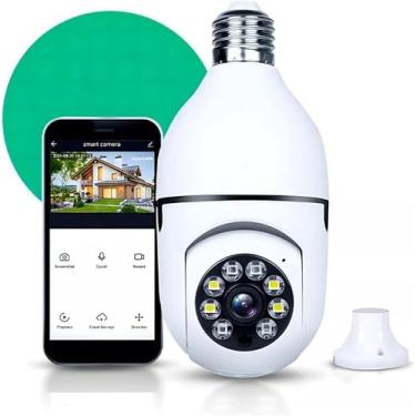Imagem de Câmera Segurança IP Lâmpada WiFi Full HD 1080p com Visão Noturna Infravermelho Bivolt Detecção de Movimento Áudio Bidirecional Prova D'água Giratória Soquete padrão E27 mesmo de lâmpada comum