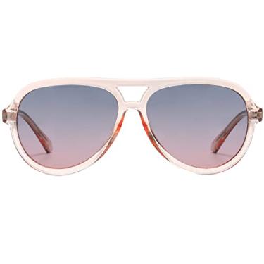 Imagem de DUCO Óculos de sol retrô aviador polarizado, feminino, masculino, vintage, ponte dupla, óculos de sol clássicos DC1208, Armação marrom transparente, lente marrom verde, common