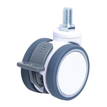 Imagem de shamjina Rodízio de rodas duplas, resistente, com freio, haste giratória, acessório para móveis, mesas, suportes de tv, cadeiras de escritório, Freio de parafuso m10x20