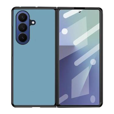 Imagem de LTLMYDAM Capa fina para Samsung Galaxy Z Fold 7, protetor de tela de vidro temperado, antiimpressões digitais, antiqueda, capa de couro fosco, bronze, dobra 7