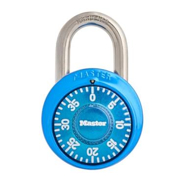 Imagem de Master Lock Cadeado, cadeado de combinação de mostrador padrão, 4,2 cm de largura, azul, 1528DTGT
