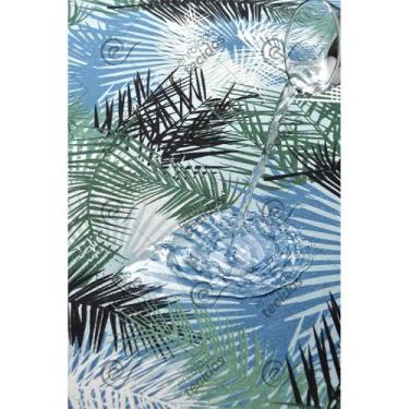 Imagem de Tecido Impermeável Acqua Linea Palm Azul - 1,40m de Largura