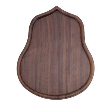 Imagem de Bandeja de chá de madeira de estilo chinês Gongfu Pequena mesa de chá para servir bandeja de uso multifuncional para material de madeira em casa 12,5x10x1.8cm