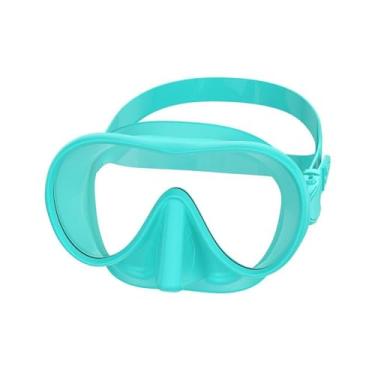 Imagem de Dynwave Máscara de mergulho com snorkel e proteção nasal, ampla visão, macia, profissional, óculos antiembaçantes para viagens, esportes aquáticos, praia e, Verde