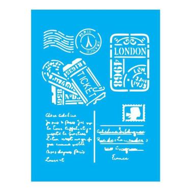 Imagem de Stencil Tamako Selos - 15X20Cm - Ref A3588