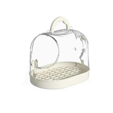 Imagem de Gaiola de pássaro, gaiola de papagaio, gaiola para levar para casa, portátil, transparente, de alta qualidade, visualização especial, gaiola de voo (branca)