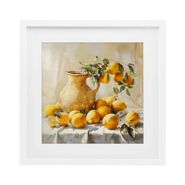 Imagem de Stupell Industries Impressão emoldurada branca vintage Lemons and Pitcher Under Glass design by LSR Creative Studio, 13 x 13