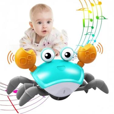 Imagem de Caranguejo Fujão Brinquedo Educativo Infantil – Música, Luzes Coloridas e Movimento – Estimula Bebês a Engatinhar, Andar e Desenvolver Coordenação Motora de Forma Divertida e Segura