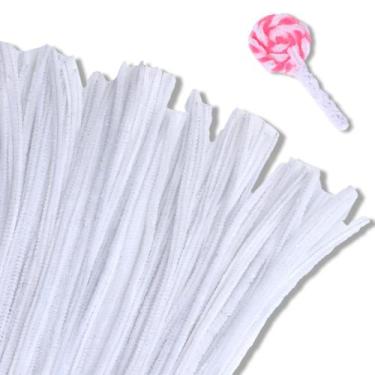 Imagem de Limpadores de cachimbo Giwrmu Chenille Stem Craft 100 peças brancas
