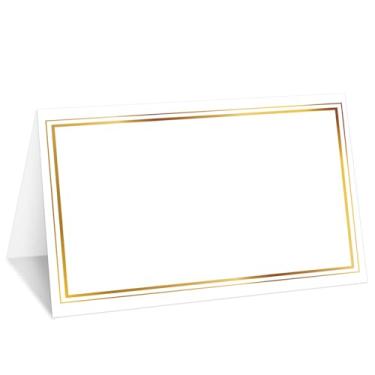 Imagem de Cartões com borda dourada, conjunto de 25 cartões de nome de barraca para configuração de mesa, etiqueta de comida para casamento, chá de bebê, artigos de festa de jantar de aniversário -010