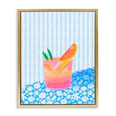 Imagem de Stupell Industries Arte de parede Tequila Spritz Still Life Gold Framed Floater Canvas por Dina Riddle, 21 x 17