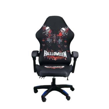 Imagem de ACOFRR Capas para cadeira de jogos, capas elásticas removíveis laváveis para computador reclináveis para cadeira de jogos com capa para apoio de braço (sem cadeiras) (Halloween-borboleta)