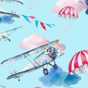 Imagem de Papel de Parede Adesivo Infantil Aviões - 127 - Multimpressão