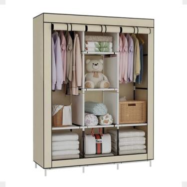 Imagem de Guarda Roupa Dobrável Armário Organizador De Roupas Plus (Bege)