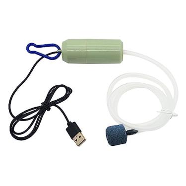 Imagem de Compressor de ar silencioso para aquário com bomba de ar de oxigênio com tubo de ar, bomba de ar USB para aquário
