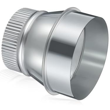 Imagem de Otoolling Redutor de duto de 12 a 10 cm, aumentador, adaptador de duto de ar de aço galvanizado, acoplamento de encaixe de conector de tubo crimpado redondo para sistemas de ventilação HVAC