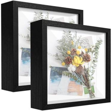 Imagem de Vitrina Shadow Box Frame TouYinger Black 8x8 (pacote com 2)