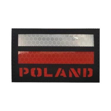 Imagem de Emblema Tático Bordado Da Bandeira Da Polônia Com Refletor Da Força Aé