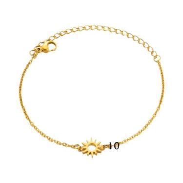 Imagem de Pulseira De Concha De Estrela Do Mar Dourada Para Mulheres Em Aço Inox