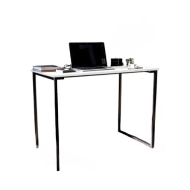 Imagem de Mesa de Escritório Industrial Home Office com Estrutura de Ferro e Tampo MDF para Computador(BRANCA)