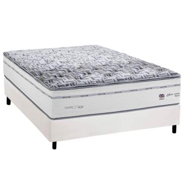 Imagem de Cama Box Casal: Colchão Molas Ensacadas Herval Maxspring C1723 + Base CRC Corano White (138x188)