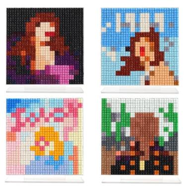 Imagem de Lustriona Taylor Diamond Art Kits, Taylor Merch, Taylor Gifts for Women Girl 4 Pcs Kit de pintura de diamante acrílico, kits de arte de diamante em pé para adultos Pixel Art Color by Number