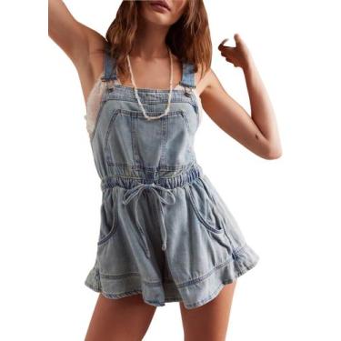 Imagem de Shorts jeans D-Sun femininos sem mangas com babados