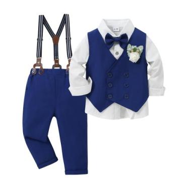 Imagem de Conjunto de roupas YALLET Toddler Baby Boy Gentleman 8-9 anos azul
