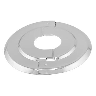 Imagem de Placa de cobertura para irrigador de incêndio Retrofit IPS de 1/5.1 cm - Flange de divisão redonda inoxidável chanfrada de 2 peças para cobrir facilmente lacunas entre o tubo de irrigação de incêndio