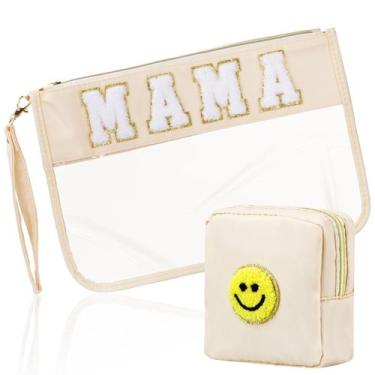 Imagem de Bolsa de cosméticos BuyCard Preppy Patch Clear Mama Bag 2 unidades