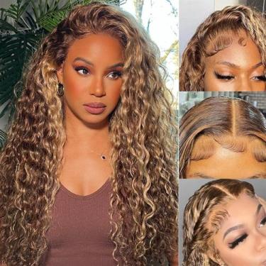 Imagem de Peruca Ladoux Ombre Honey Blonde Water Wave 16" 180% de densidade