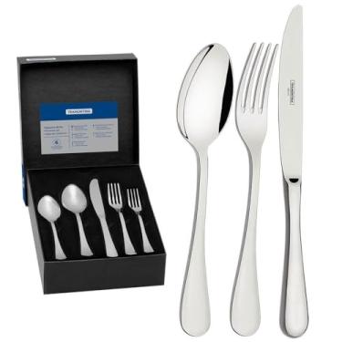 Imagem de Faqueiro Tramontina Classic em Aço Inox com Facas de Mesa Forjadas Acabamento Brilho 30 Peças