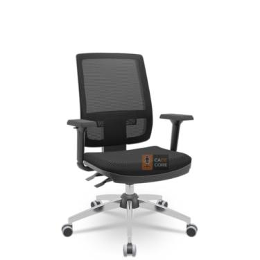 Imagem de Cadeira Brizza Tela 3D BackPlax Cromada Sem Apoio NR17 Plaxmetal (Aero Preto)