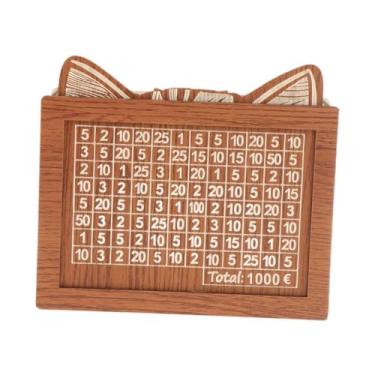 Imagem de ＫＬＫＣＭＳ Caixa de dinheiro com contador de madeira cofrinho desktop vintage casa decorativa caixa de poupança de dinheiro para amigo meninos meninas festa, 1000 euros