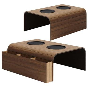 Imagem de Kit 2 Esteira Suporte Porta Controle e Copos Para Sofá(Kit 2 Esteiras Caramelo)