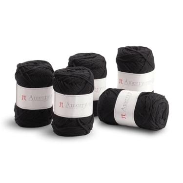 Imagem de Conjunto de 5 novelos Hamanaka Amerry, peso médio, 70% lã merino da Nova Zelândia, 30% mistura acrílica, fio macio e fácil de tricotar para tricô e crochê, feito no Japão (Col. 52)