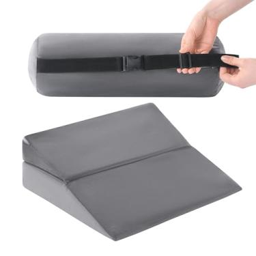 Imagem de ROYALAY Almofada de cunha de viagem para dormir, almofada de cunha portátil ajustável para viagens, posicionador corporal de elevação de pernas para cadeira, cama, viagens, acampamento