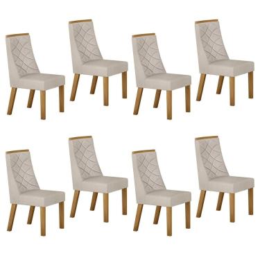 Imagem de Conjunto 8 Cadeiras para Sala de Jantar Aurora Palha