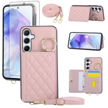 Imagem de Capa para celular Samsung Galaxy S24 Plus/S25 Plus S24+ S25+ 5G Capa carteira protetora de tela transversal alça de ombro anel fivela suporte suporte cartão celular para S24Plus S 24 24+ S25Plus