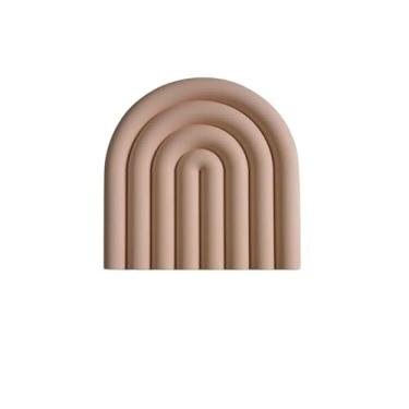 Imagem de Descanso de Panela em Silicone, Protetor de Mesa Antiderrapante, Design Arco-íris, 15cm x 15cm, Multicolorido (Rosa Bebê)