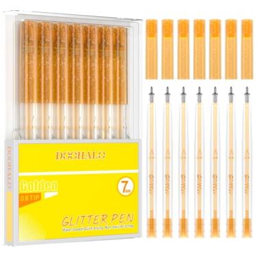 Imagem de DOOHALO Caneta marcador de gel preto dourado compatível com Cricut Maker4/3/Explore 3/Air 2/Air Machine 0,8 pontas médias canetas douradas para desenho e pintura