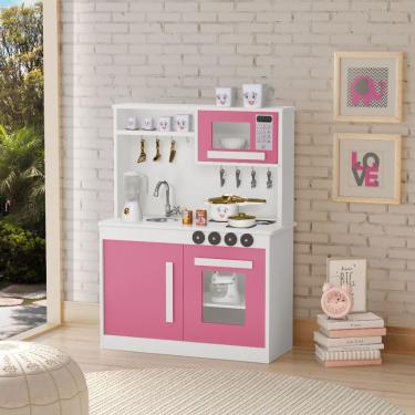 Imagem de Cozinha Infantil Brincar De Faz De Conta Em MDF Rosa