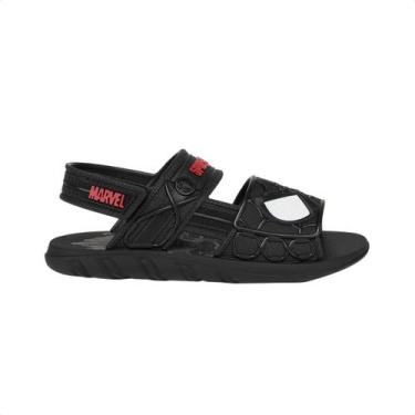 Imagem de Sandália Papete Grendene Homem Aranha Preta, Preto, Vermelho, 25